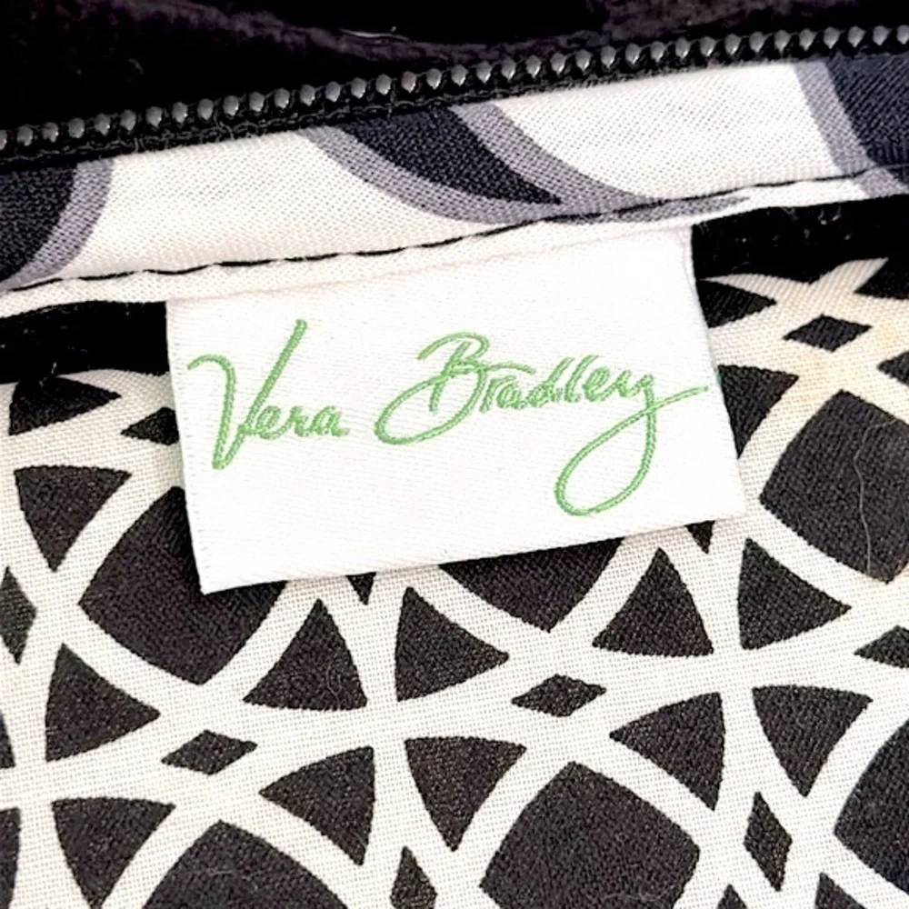 VERA BRADLEY Black & White Night & Day Padded Mini Laptop Computer Zipper Case